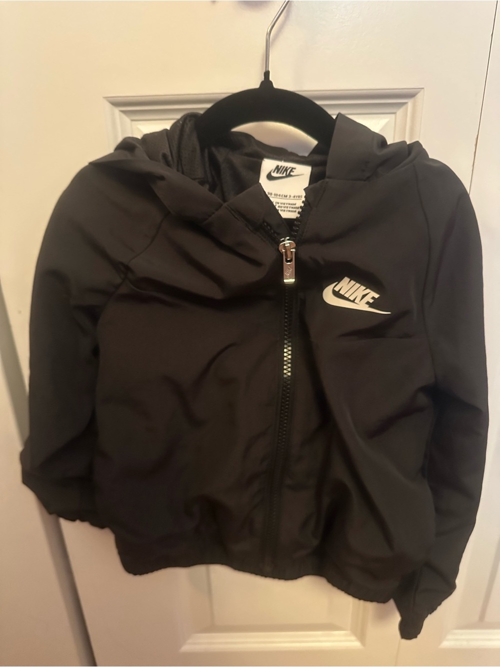 Nike Black Kids Zip-Up Jacket with Swoosh Tag